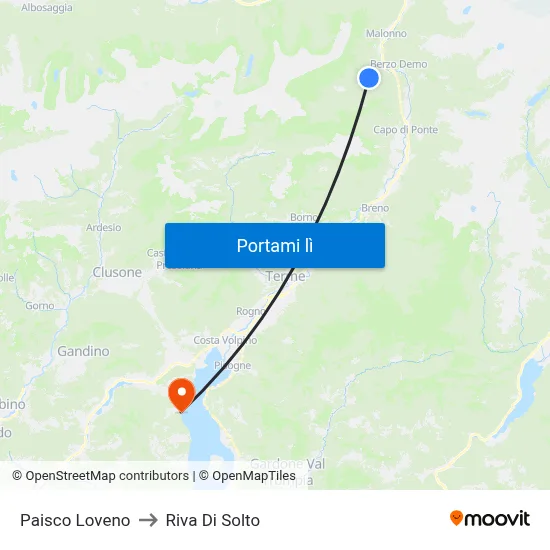 Paisco Loveno to Riva Di Solto map