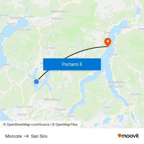 Morcote to San Siro map