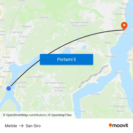 Melide to San Siro map