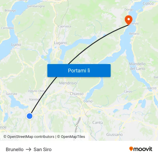 Brunello to San Siro map