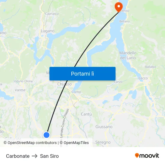 Carbonate to San Siro map