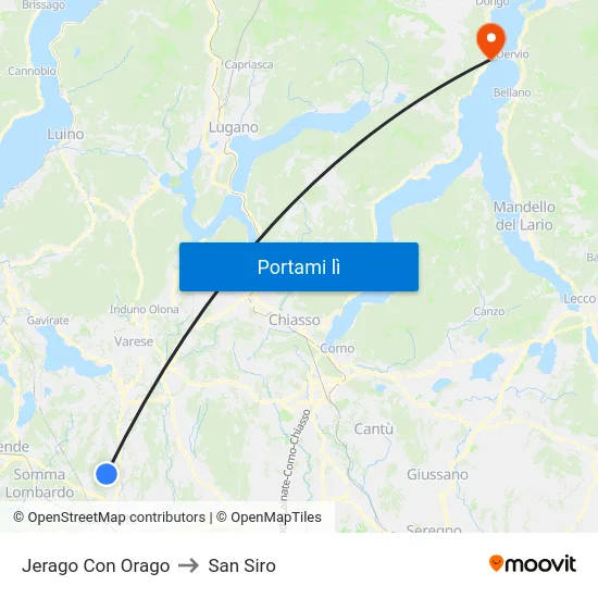 Jerago Con Orago to San Siro map