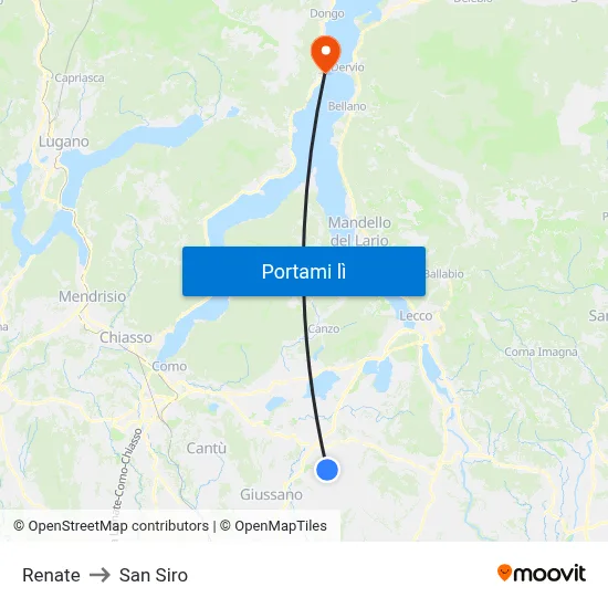 Renate to San Siro map