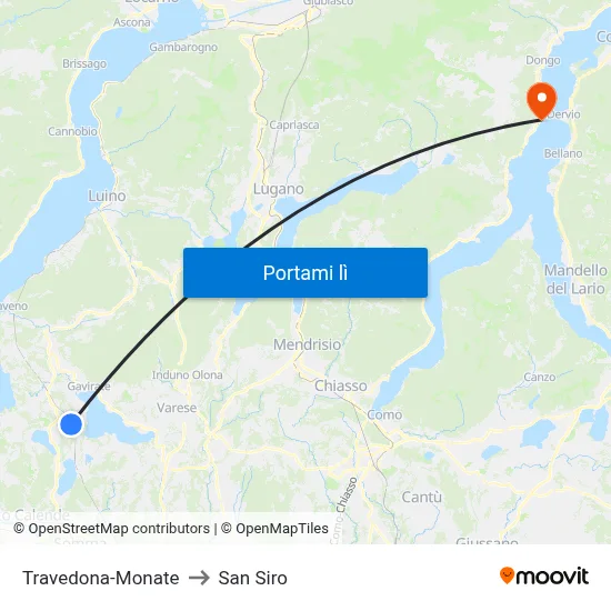 Travedona-Monate to San Siro map
