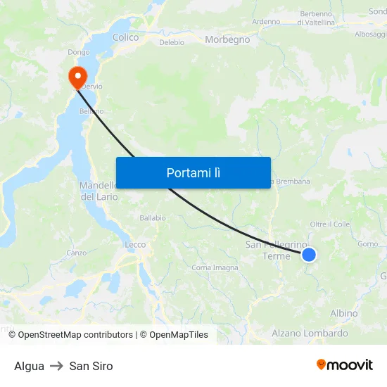 Algua to San Siro map