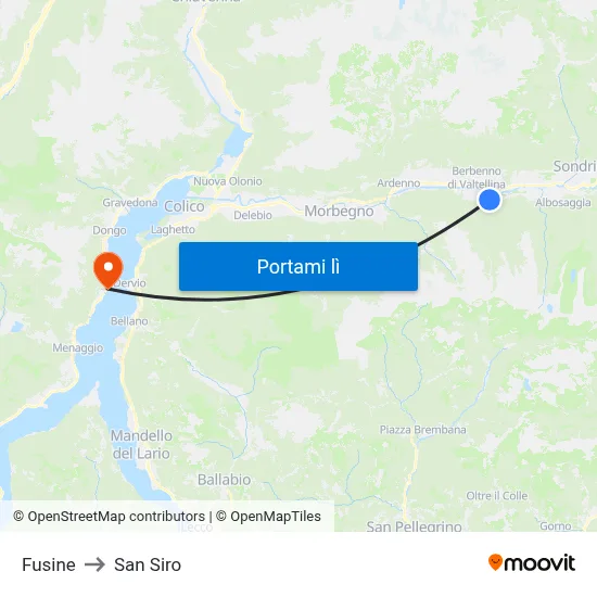 Fusine to San Siro map