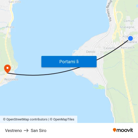Vestreno to San Siro map