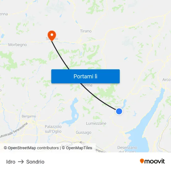 Idro to Sondrio map