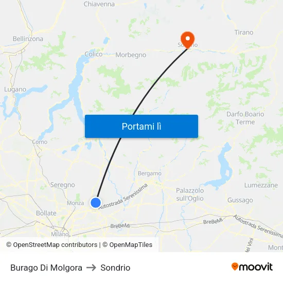 Burago Di Molgora to Sondrio map