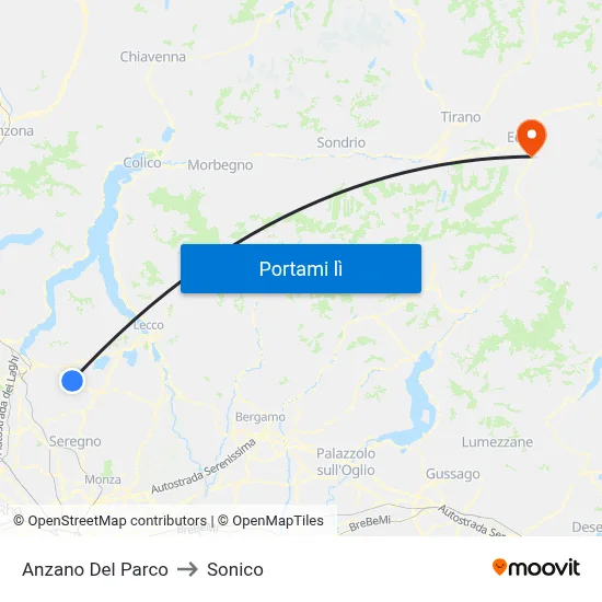 Anzano Del Parco to Sonico map