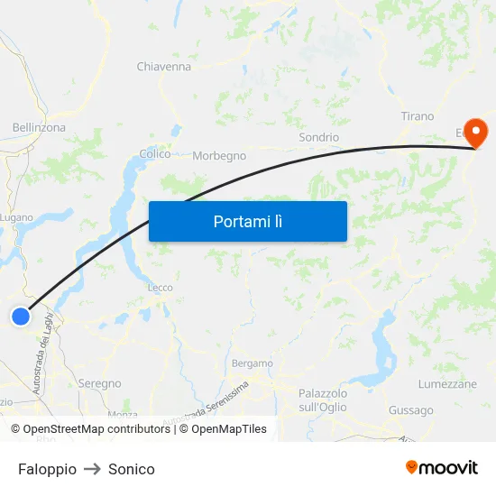 Faloppio to Sonico map