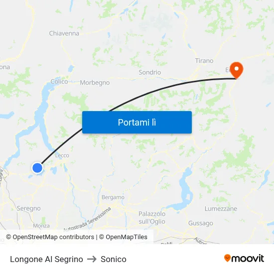Longone Al Segrino to Sonico map