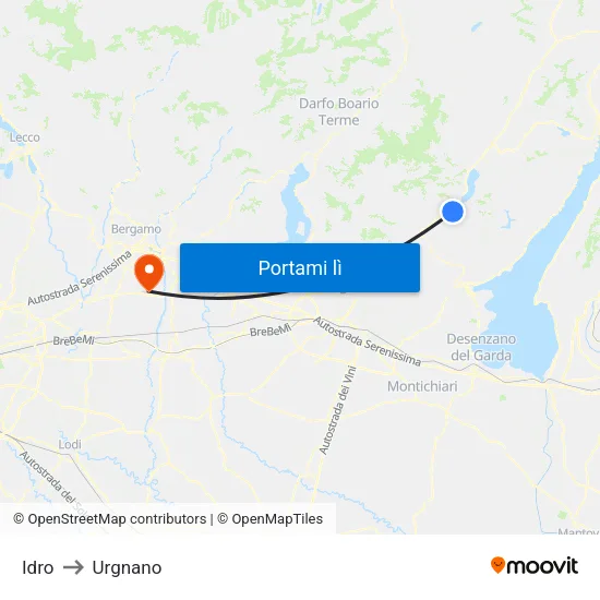 Idro to Urgnano map