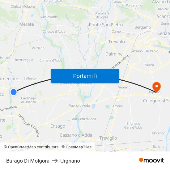 Burago Di Molgora to Urgnano map