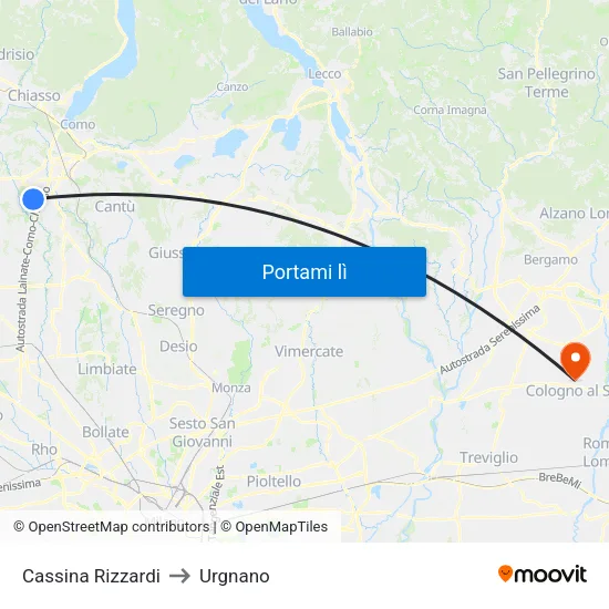 Cassina Rizzardi to Urgnano map