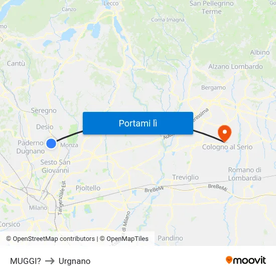 MUGGI? to Urgnano map