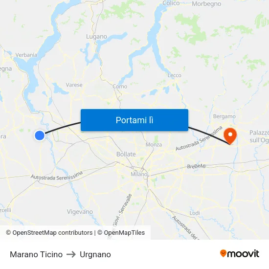 Marano Ticino to Urgnano map