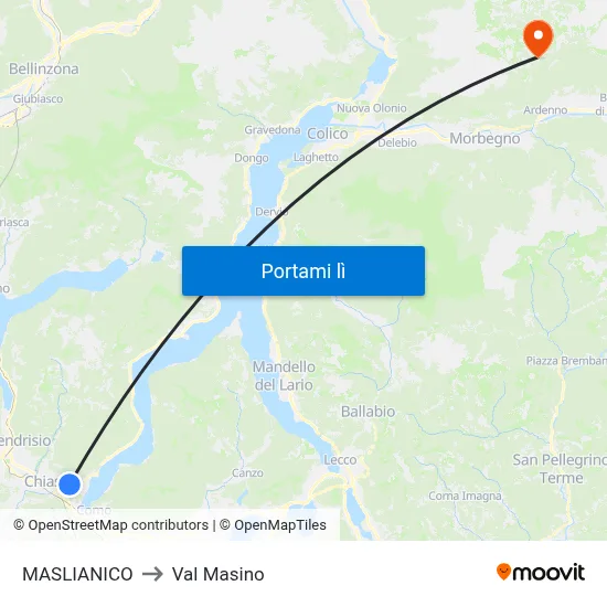 MASLIANICO to Val Masino map