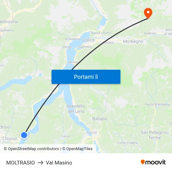 MOLTRASIO to Val Masino map