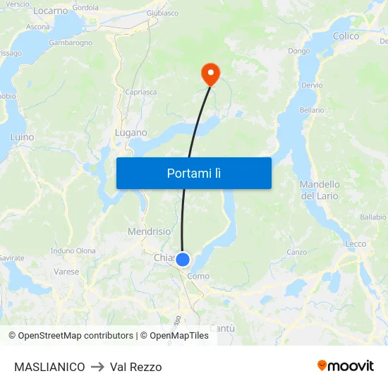 MASLIANICO to Val Rezzo map