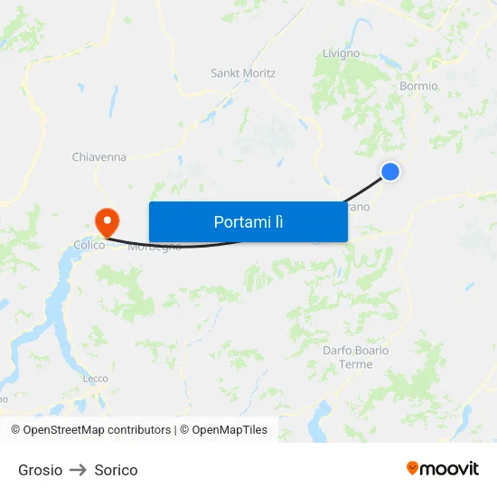 Grosio to Sorico map