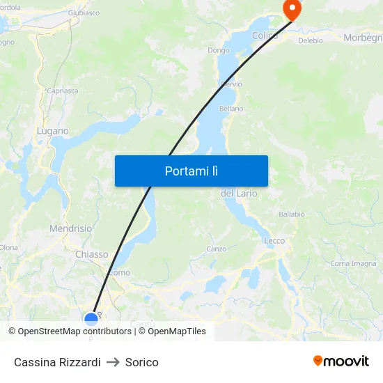 Cassina Rizzardi to Sorico map