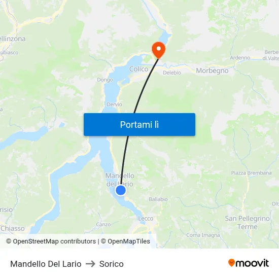 Mandello Del Lario to Sorico map
