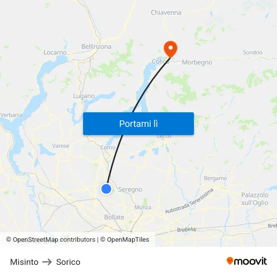 Misinto to Sorico map