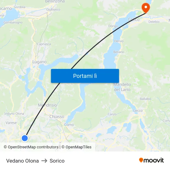 Vedano Olona to Sorico map