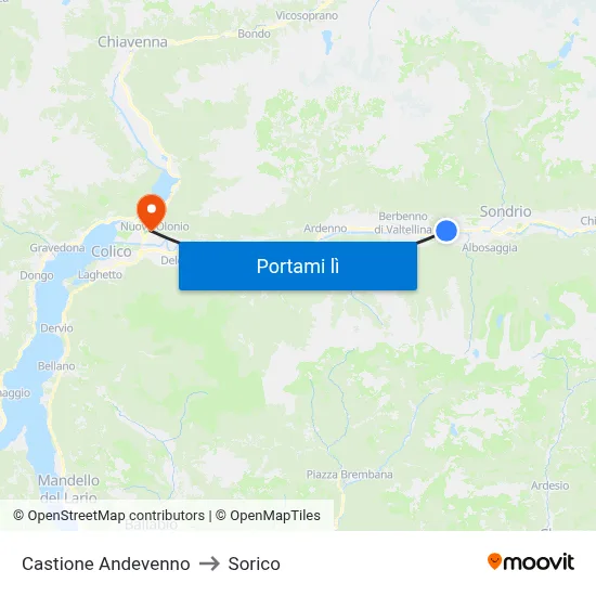 Castione Andevenno to Sorico map