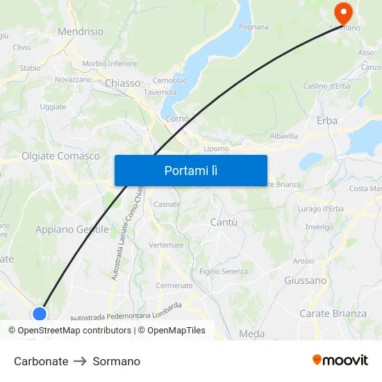 Carbonate to Sormano map
