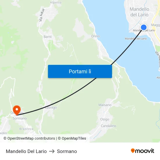 Mandello Del Lario to Sormano map