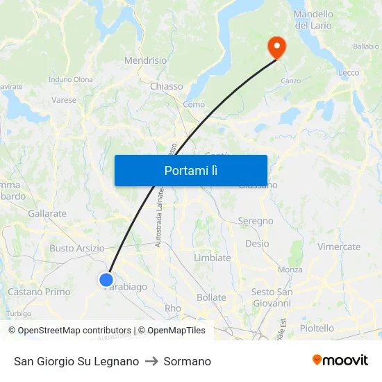San Giorgio Su Legnano to Sormano map