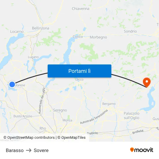 Barasso to Sovere map