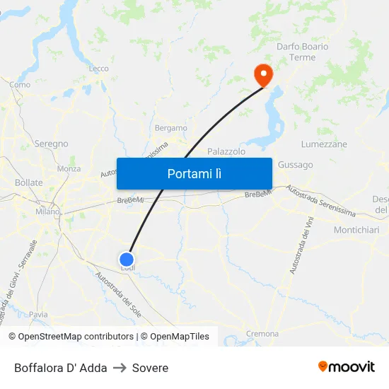 Boffalora D' Adda to Sovere map