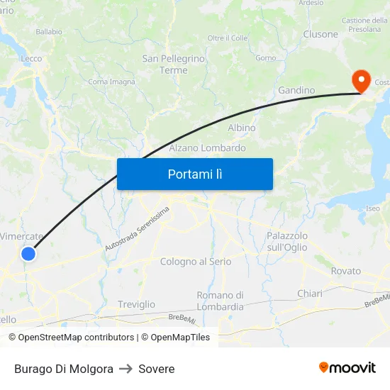 Burago Di Molgora to Sovere map