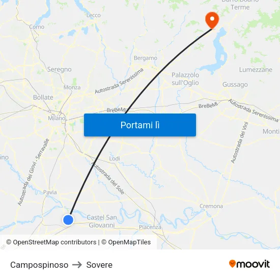 Campospinoso to Sovere map