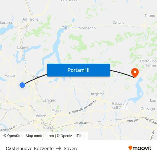 Castelnuovo Bozzente to Sovere map