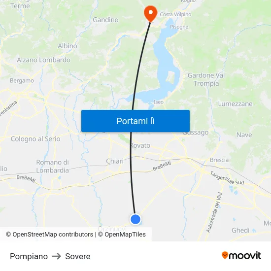 Pompiano to Sovere map