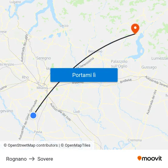 Rognano to Sovere map