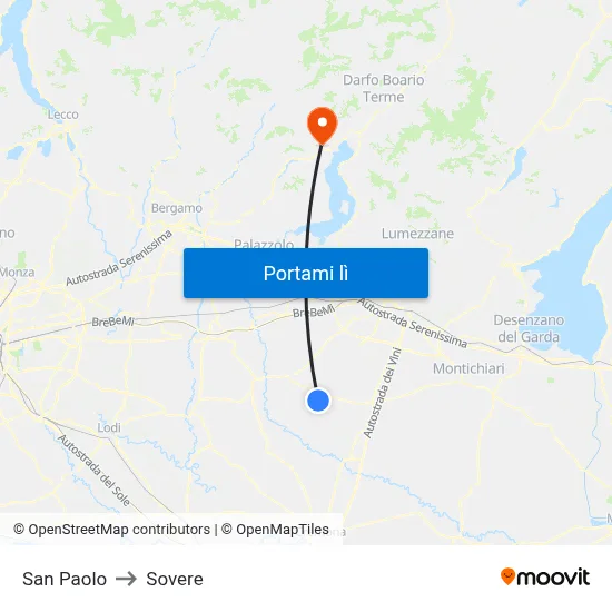 San Paolo to Sovere map