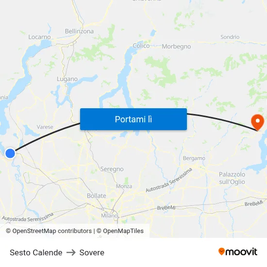 Sesto Calende to Sovere map