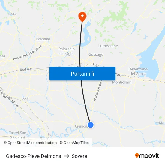 Gadesco-Pieve Delmona to Sovere map