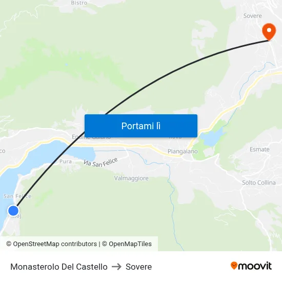 Monasterolo Del Castello to Sovere map