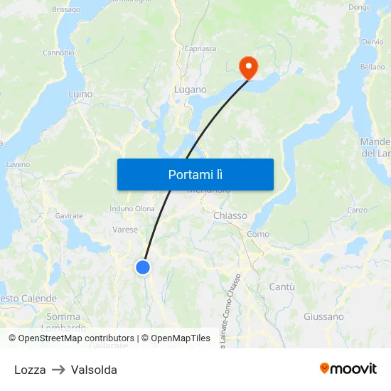 Lozza to Valsolda map