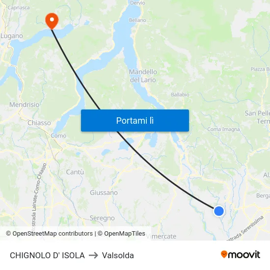 CHIGNOLO D' ISOLA to Valsolda map