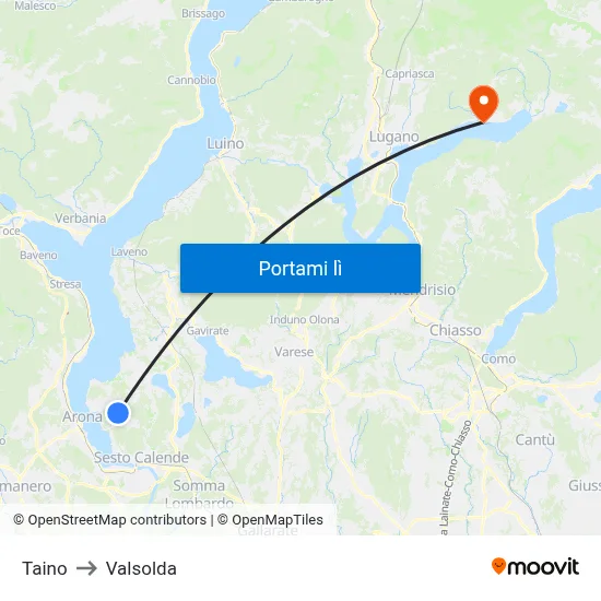 Taino to Valsolda map