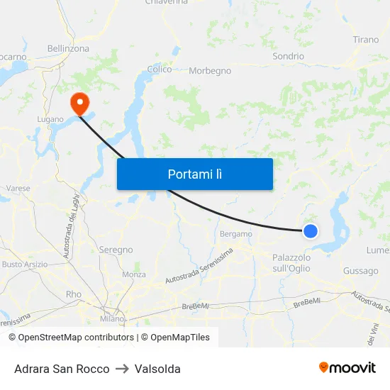 Adrara San Rocco to Valsolda map