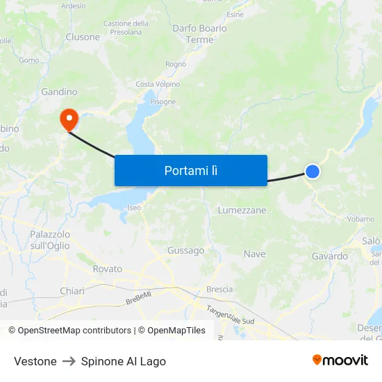 Vestone to Spinone Al Lago map