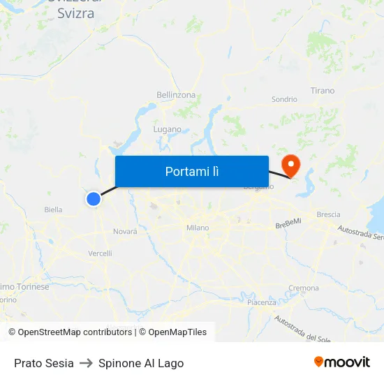 Prato Sesia to Spinone Al Lago map